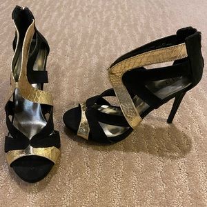 Black & Gold Guess Heels